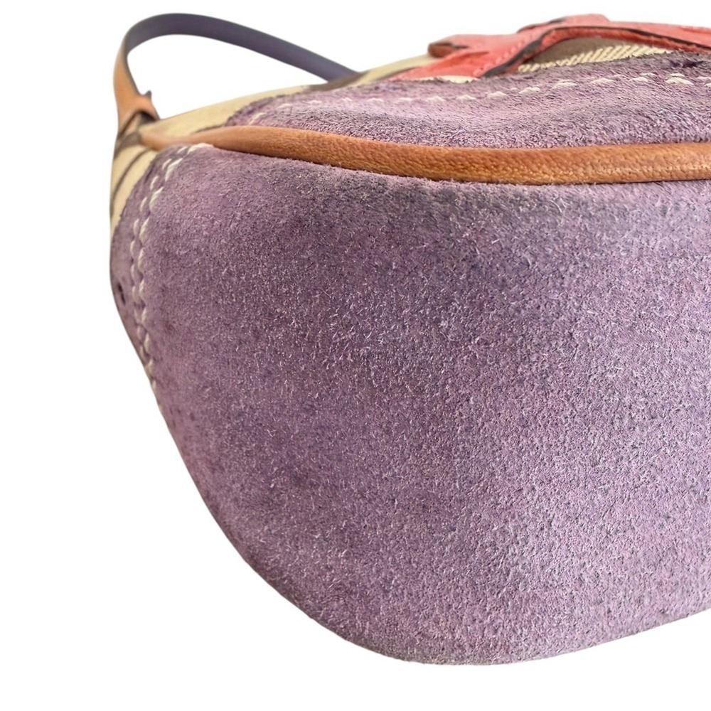 Coach Hamptons "Under the Sea" Fish Coral Shoulder Bag Purple Suede H05Q-1491 - Picture 6 of 13
